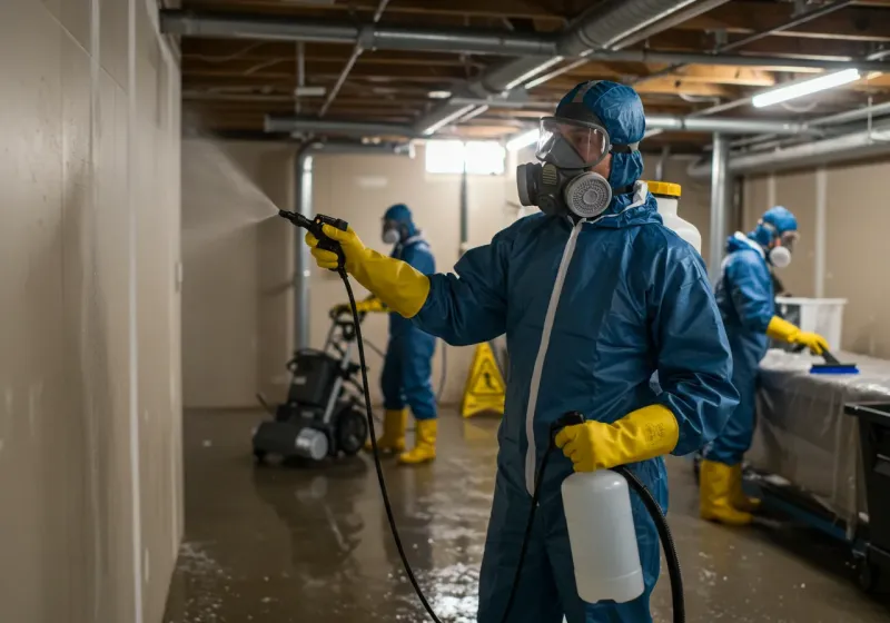 Basement Sanitization and Antimicrobial Treatment process in Country Club Estates, GA